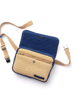 Belt Bag   Capri Krnach  Eco  Sustainable Fashion Bag Raffia Beige  Blue