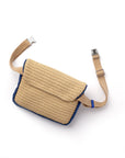 Belt Bag   Capri Krnach  Eco  Sustainable Fashion Bag Raffia Beige  Blue