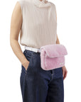 Krnach  Belt Bag  St. Moritz Pink Fleece   Eco  Sustainable  Upcycled Fashion Bag Model