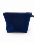 Krnach  Extra Large Zip Pouch  Mont Saint-Michel Velvet Light Blue Jacquard   Eco  Sustainable  Upcycled Fashion Bag